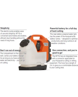 Husqvarna WT15i Pressurised Water Tank - 36V Battery Husqvarna WT15i Pressurised Water Tank - 36V Battery