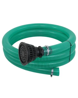 Green Spiral Suction Hose – 1″/25mm c/w Strainer