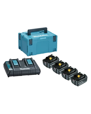Makita 18v LXT Power Source Kit (4x 5.0Ah Batts, 1x DC18RD Charger & Makpac Case)