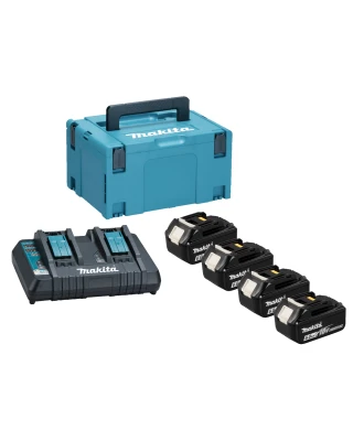 Makita 18v LXT Power Source Kit (4x 6.0Ah Batts, 1x DC18RD Charger & Makpac Case)
