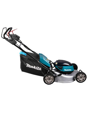 Makita DLM533PT4 LXT Brushless Lawn Mower 53CM with 4X 5.0AH Batteries and DC18RD Twin Port Charger - Aluminium Deck - Self-propelled - 36V Battery Makita DLM533PT4 LXT Brushless Lawn Mower 53CM with 4X 5.0AH Batteries and DC18RD Twin Port Charger - Aluminium Deck - Self-propelled - 36V Battery