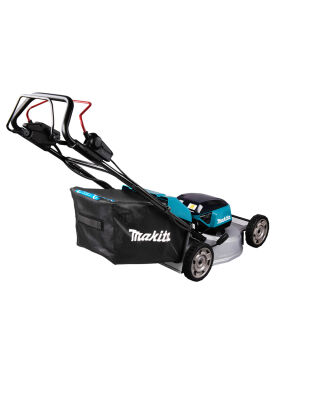 Makita DLM533PT4 LXT Brushless Lawn Mower 53CM with 4X 5.0AH Batteries and DC18RD Twin Port Charger - Aluminium Deck - Self-propelled - 36V Battery Makita DLM533PT4 LXT Brushless Lawn Mower 53CM with 4X 5.0AH Batteries and DC18RD Twin Port Charger - Aluminium Deck - Self-propelled - 36V Battery