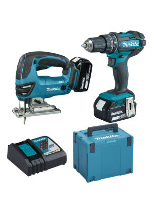 MAKITA DLX2134TJ 18V LI-ION 2 PCS COMBO KIT ( 2 X 5.0AH BATTERIES & CHARGER)