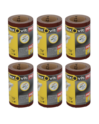 6 x Flexovit 80 Grit 115mm x 5m
