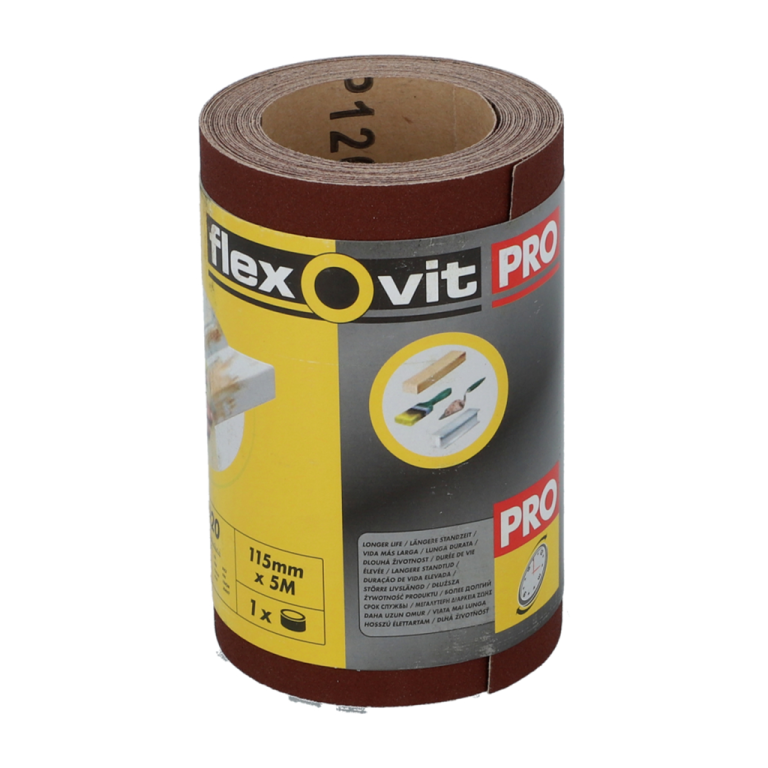 Flexovit PRO 80 Grit 115mm x 5m Multi-Material Sanding Roll Flexovit PRO 80 Grit 115mm x 5m Multi-Material Sanding Roll